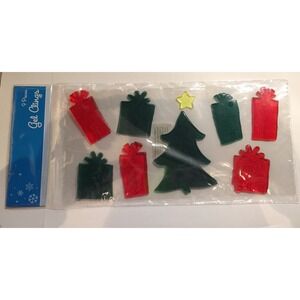 NEW Christmas Tree Winter Presents Gifts Glittery Shiny window Gel Clings 9 pcs!